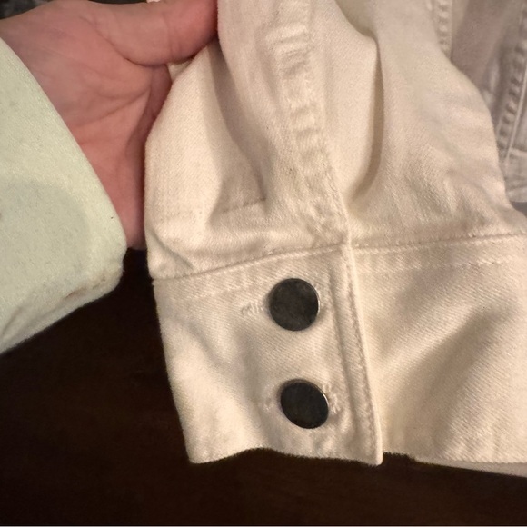 Eileen Fisher Women's White Denim Jacket Long Sleeves Pockets Size L - Picture 6 of 12